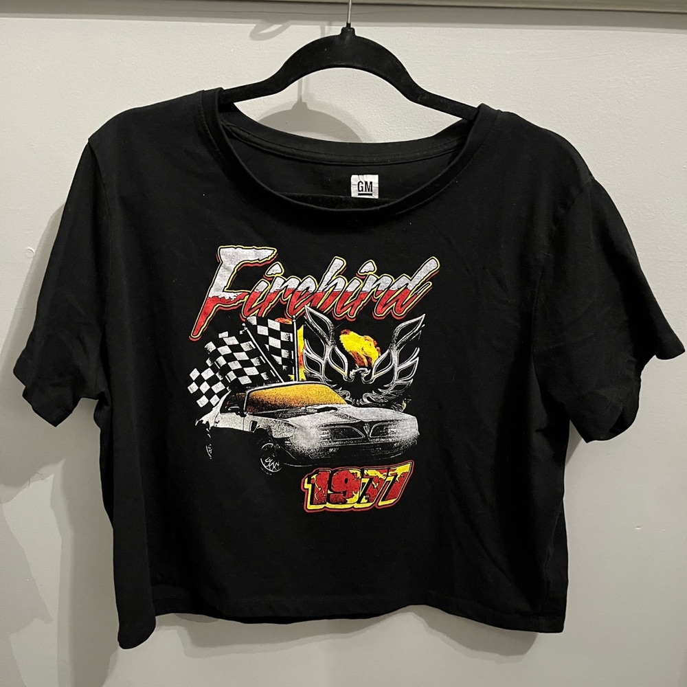 Black cropped short sleeve t shirt